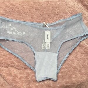 PINK Victoria's Secret Sheer Blue Panty